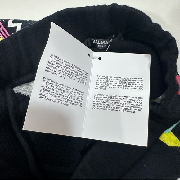 Balmain Kid's Unisex Graffiti Pop Logo Black Jogger Sweatpants NWT $430 - Picture 6 of 9